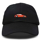 DALIX Race Car Hats Dad Hat Baseball Cap Embroidered Custom Cotton Caps in Black