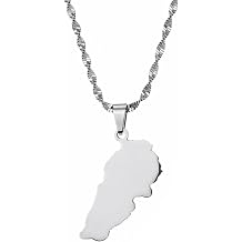 Liban Map Pendants Necklaces Jewelry Lebanon Map Chain Necklaces