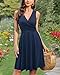 KILIG Women's Casual V Neck Solid Sundresses Aline Sleeveless Summer Midi Dress with Pocket (B3-Navy, Medium)