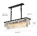 NOXARTE Modern Luxury Rectangular Crystal Chandelier with 7 Lights Hanging Ceiling Pendant Light for Dining Room L39 Inch