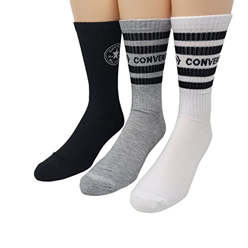 Converse Men's Half Cushion Crew Socks 3-Pack Size 6-12 (Assorted)2