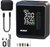 NUSTE Tire Inflator Portable Air Compressor, 150PSI Cordless Air Pump for Car Tires, 3X Faster Battery & 12V DC Dual Power Electric Bike Pump with Pressure Gauge, for Car Bicycle Ball and More