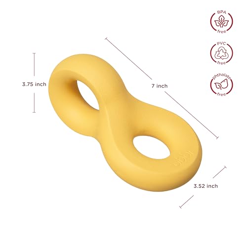 Ubbi Chew Toy for Medium to Large Dog Breeds Durable Natural Rubber, Yellow, Yellow Chew Toy - Image 2