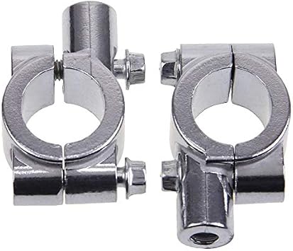1 Pair Universal 8mm/10mm Motorcycle 7/8 Handle Bar Thread Mirror Mount Holder Adapter Aluminum Clamp Mirrors Adapter Silver (10mm)