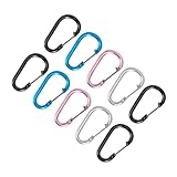 DECOMELODY 10 Piezas Mosquetones de Aluminio para Exteriores de Unidades Portabotellas Portátil y Resistentes para Camping Senderismo y Mochilero