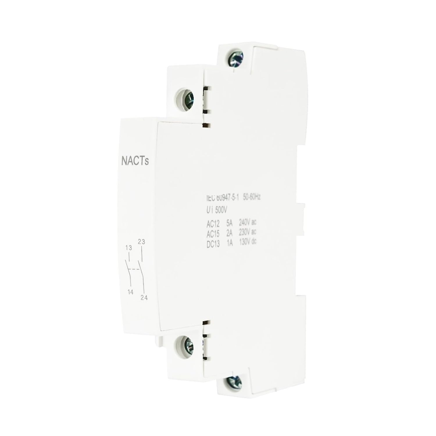 Auxiliary Contactor for Househould AC DC Contactor AC 220V 230V 50/60Hz 2NO 1Pcs(1NO1NC)