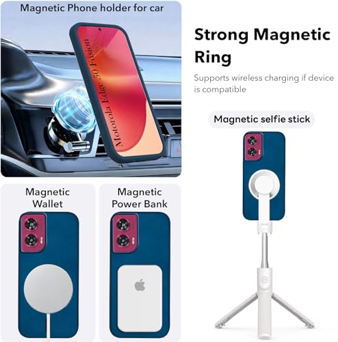 Image of Jkobi Leather Finish Back Cover Case for Motorola Moto Edge 50 Fusion (MagSafe Compatible Wireless Charging | Soft Touch | Camera Bump Protection)