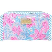 Lilly Pulitzer PVC Zipper Pouch, Cute Pencil Case for Adults, Travel Toiletry Bag, Small Pouch Bag for Supplies, Makeup or Toiletries Beachside Haven