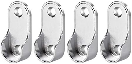 sourcing map Zinc Alloy Oval Closet Rod End Supports, Fit Rod Dia 19mm 4 PCS - Wardrobe Rod Flange Bracket Support