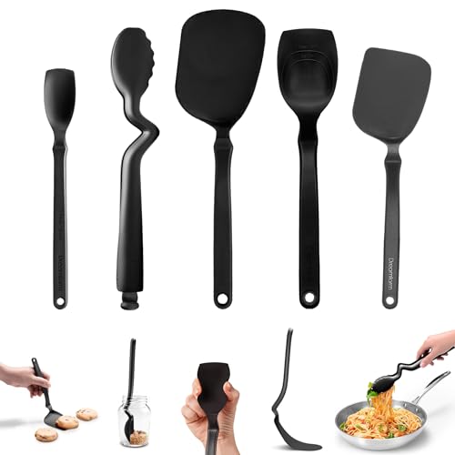 Dreamfarm Everyday Kitchen Essentials (Black) - Clongs Lite Click‑Lock Tongs,