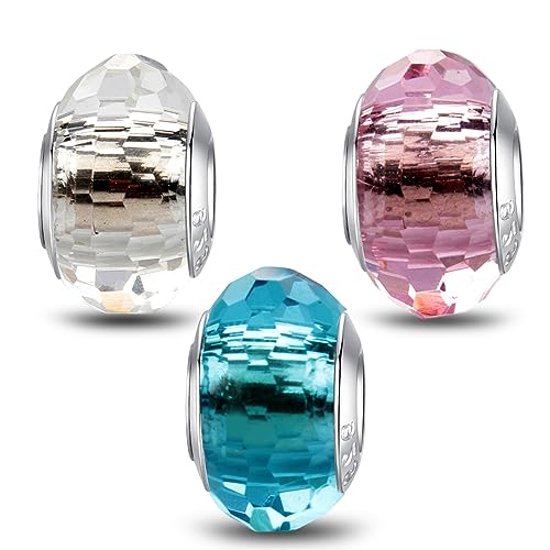 Micoo Charm en Argent Sterling 925 pour Bracelets, Pendentifs Suspendants DIY de Mode et Perles avec Pierres de Naissance Simulées, Cadeau d'Anniversaire Idéal pour les Femmes