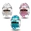 3 Blue White and Pink Charms