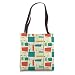 Mid Century Mod Modern Shapes Pattern Teal Red Lines Vintage Tote Bag