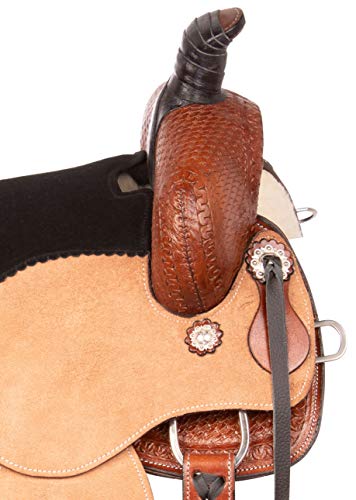 Acerugs 10” 12” 13” 14" Premium Ranch Roping Youth Kids Western Leather Horse Saddle TACK Set Children (13")