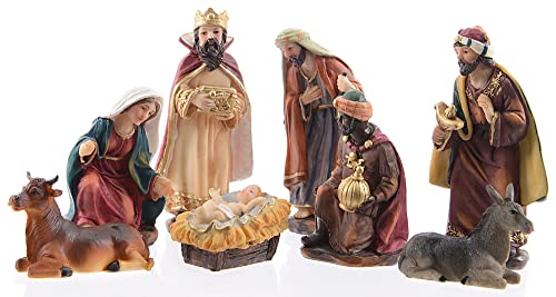 zeitzone Wunderschöne Krippenfiguren Weihnachten Set 8 teilig Handbemalt Cover