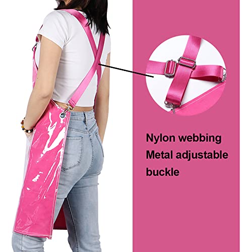 Miki Well Canvas&Tpu Double Layer Apron Manicurist Work Waterproof Apron Diy Barber Beautiful Apron Pet Groomer Work Wear (Barbie Powder) #TOP4