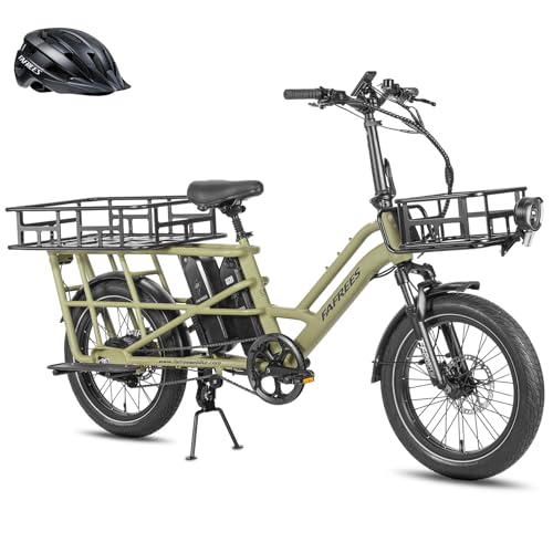 Fafrees FF20 CUV Familia Bicicleta eléctrica de 20 pulgadas, bicicleta eléctrica para mujer, 25 km/h, Pedelec, batería de 12 Ah / 576 Wh*2, 200 kg, 75 N.m, frenos hidráulicos E-Cargo, Fatbike para