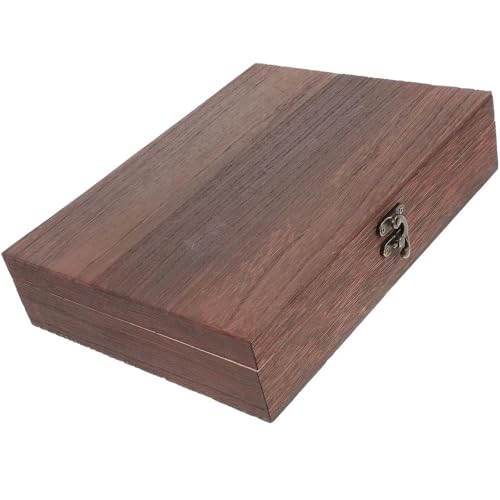 Joyeros Joyero Viaje Almacenamiento Tesoro, Joyería Almacenamiento Simple, Contenedor A Prueba Polvo Cerradura, Recuerdos Rectangular Almacenamiento Retro Madera（26*20*6cm） Organizador De Joyas Joyero