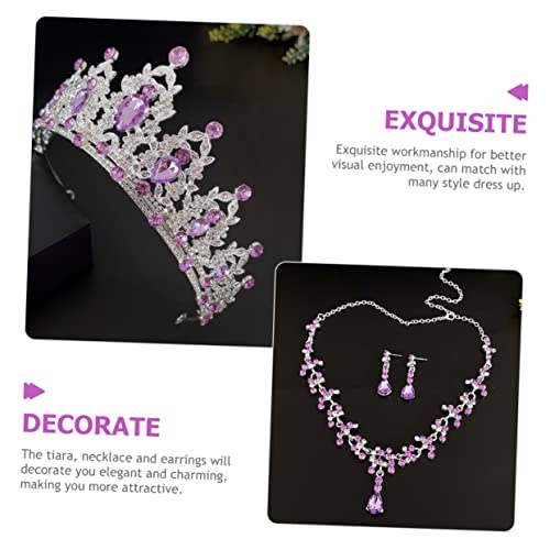 SOIMISS 2 Conjuntos De Brincos De Colar De Coroa Brincos Femininos Conjunto De Joias De Noiva Brinco