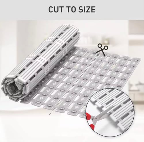 Image of Homecloud Non-Slip Shower Mat for Bathroom & Bathtub - Anti-Skid Mat with Strong Suction Cups, Drainage Holes & Foot Massage Surface-Exfoliating Textured Bath Mat for Adults & Kids |Vent D.Grey