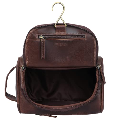 Leather Toiletry Bag For Men Women | Dopp Kit Mens Hanging Toiletry Bag (Premium Leather) Travel Toiletry Bag For Traveling Large Tsa Approved Cosmetic Travel Bag For Toiletries Shaving Bag - Hickory #TOP6