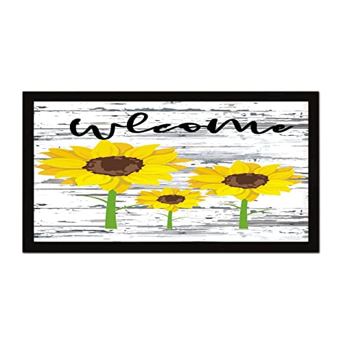 Plaque murale humoristique en bois avec cadre tournesol pour salon 30x55cm