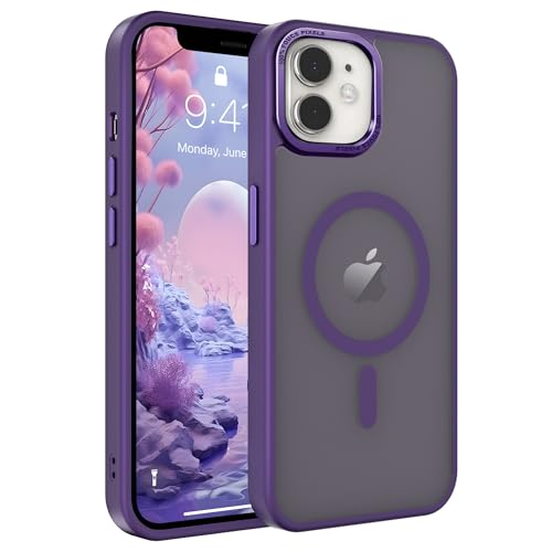 Image of Magnetic iPhone 11 case,Compatible with Magsafe, Military-Grade Protection,Slim Translucent Matte Shockproof with Anti-Scratch Anti-Fingerprint Phone Cover (deep Purple, iPhone 11)