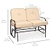 Best Choice Products 2-Person Outdoor Glider Bench Loveseat Rocking Chair for Patio, Garden, Yard, Porch w/Armrest, UV- and Water-Resistant Cushions - Beige