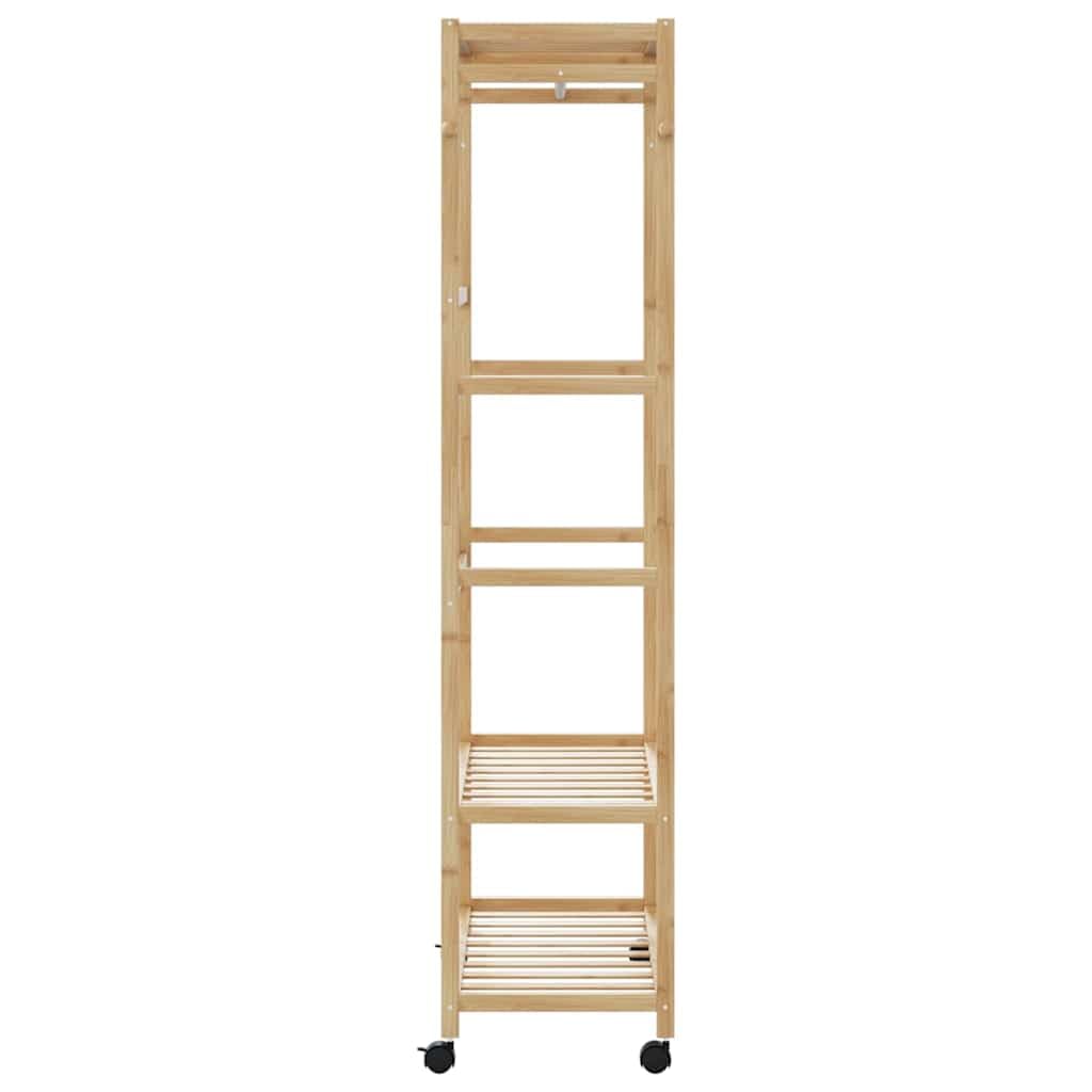 vidaXL Perchero con estantes y ruedas 90x40x179,5 cm bambú