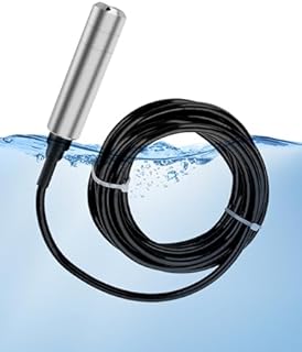 DC24V 4-20mA Liquid Level Sensor, Floatless Level Switch Sensor, Throw-in Type Water Level Sensor for Detecting 0-5m Range Depth, 6 Meters Cable
