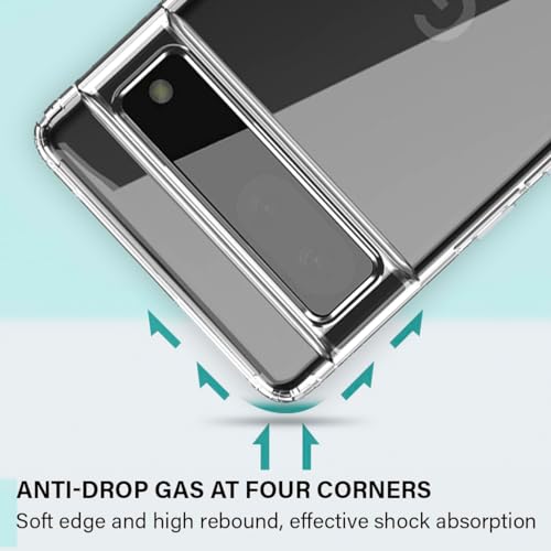 Image of KAPAVER Hybrid Crystal Clear Back Cover Case for Google Pixel 7 | Protective Shockproof Hard PC Soft Flexible TPU Cover