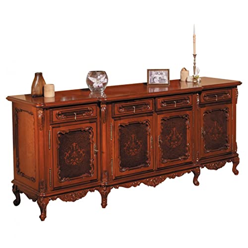 SIMEX Furniture – Colección Cleopatra – Buffet 4 puertas 4 cajones – Madera maciza – Muebles de madera de haya, marrón natural – Sala de estar