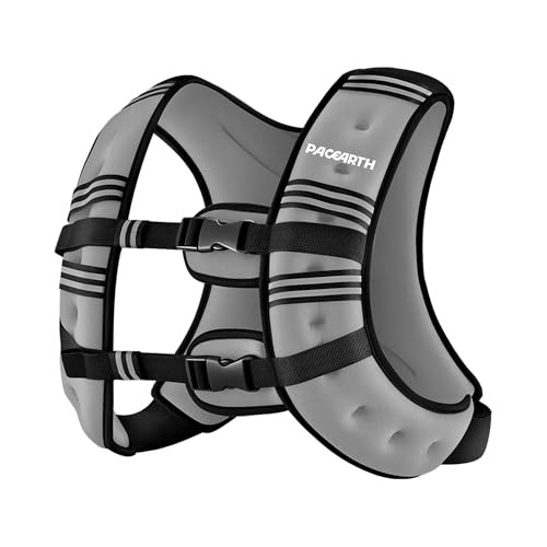PACEARTH Weighted Vest,6lb/8lb/10lb/12lb/16lb/20lb/25lb/30lb Weight Vest with Reflective Stripe, Body Weight