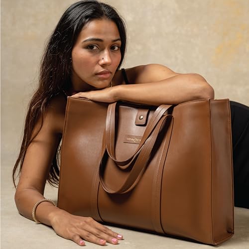 Image of Urban Space Women Tote Bag with Laptop compartment, Handbag for Work, Ladies purse, Stylish Shoulder Bag, Laptop ipad Tote Bags For Office Use, Gift for Women