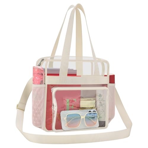 Image of Busiuw Clear Bag for Stadium Events, Stadium Approved 12x12x6 Clear Tote Bag for Sport Fan, Work Concert Travel