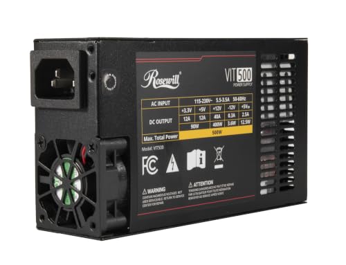 Image of Rosewill VIT 500W, Mini ITX /Flex ATX / 1U Fully Modular Power Supply, Full Range Active PFC 90-264V, 40mm Two Ball Fan, Suitable for Mini Server, NAS, Small Form Factor - 5 Year Warranty