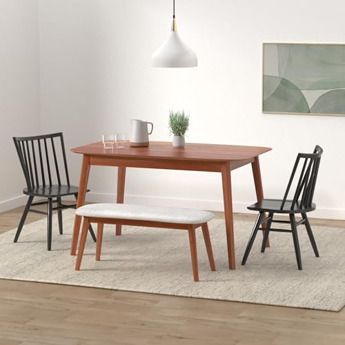 POLY & BARK Talia Windsor Dining Chair, 35” High, Solid Ash Wood, Black Finish, Modern Farmhouse Kitchen & Dining Room Chair