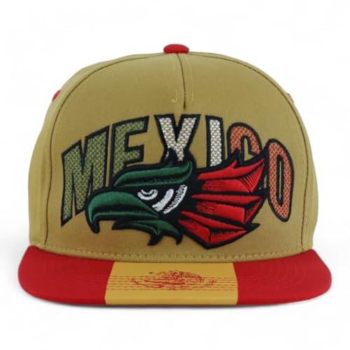 Image of Hecho En Mexico Eagle 3D Embroidered Flat Bill Snapback Cap