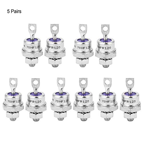 image for Walfront Rectifier Diode 5Pcs 70HFR120 5Pcs 70HF120 Spiral Rectifier M