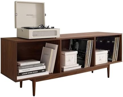 Crosley Furniture Liam Large Vinyl Record Storage TV Stand and En...