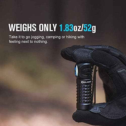 OLIGHT Perun Mini Torch Mini Flashlight 1000 Lumens Multi-use Compact Illumination Tool Reliable Right Angle Headlamp with Headband, Magnetic Rechargeable EDC Flashlight Rechargeable Battery, Black
