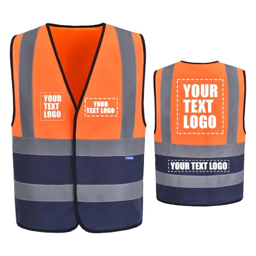 AYKRM Orange Navy XL hi vis Reflective Vest High Visibility hi viz vis Executive Waistcoat