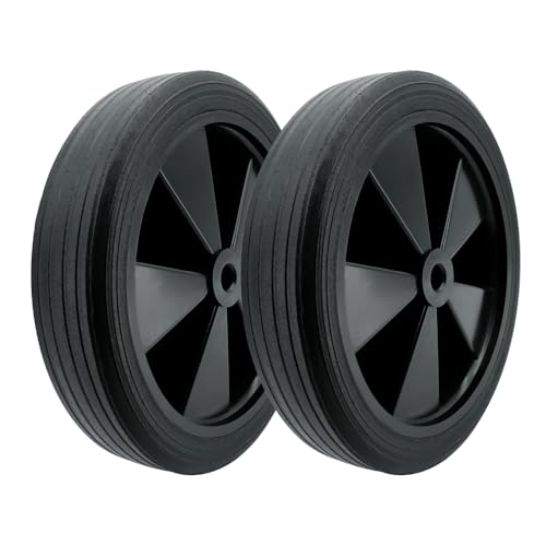 2-Pack 10x1.75 Solid Rubber Wheel Assembly，1-3/4&rdquo;Centere