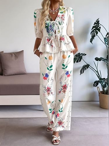 Ensemble femme 2 pièces fleuri pour vos tenues de vacances d'été chic - 4
