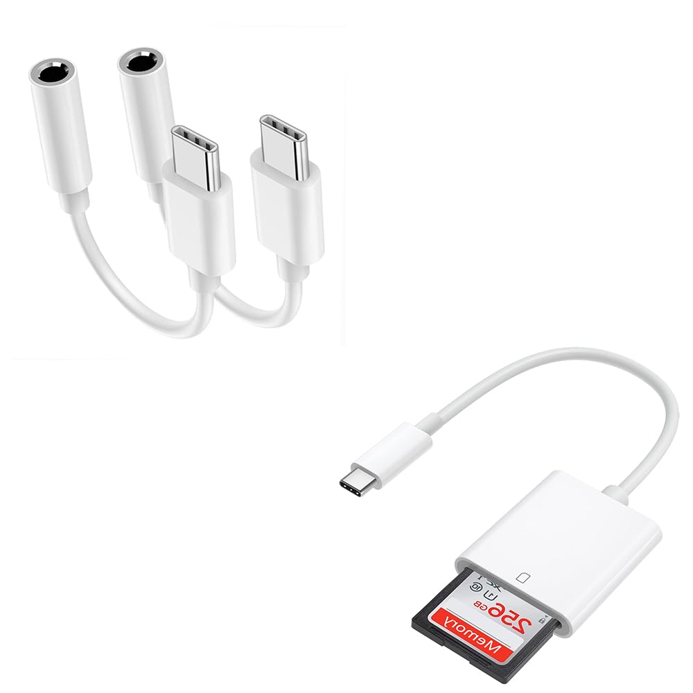 Amazon.com: USB C to 3.5mm Headphone Jack Adapter & USB C SD