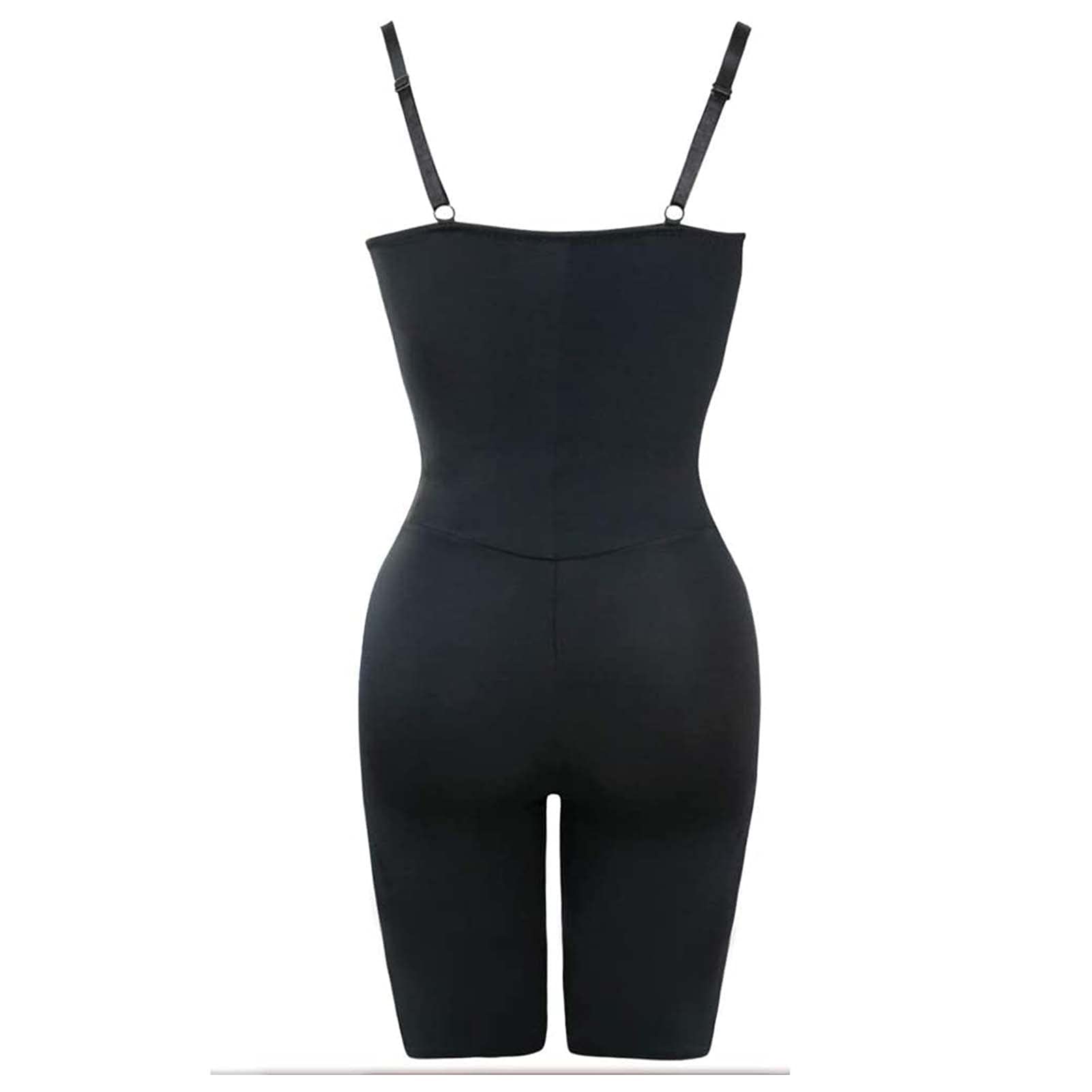 Bodys De Mise en Forme Réglables pour Femmes sans Couture Buste Ouvert Shapewear Contrôle Ferme Body Shaper Minceur Contrôle du Ventre (Color : Black, Size : S)