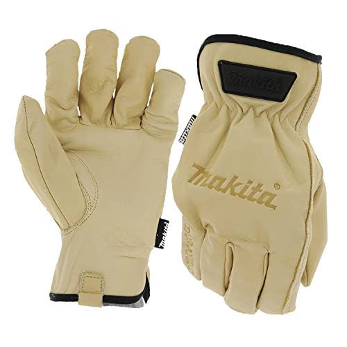 Makita T-04195 Genuine Leather Cow Driver Gloves (Large)