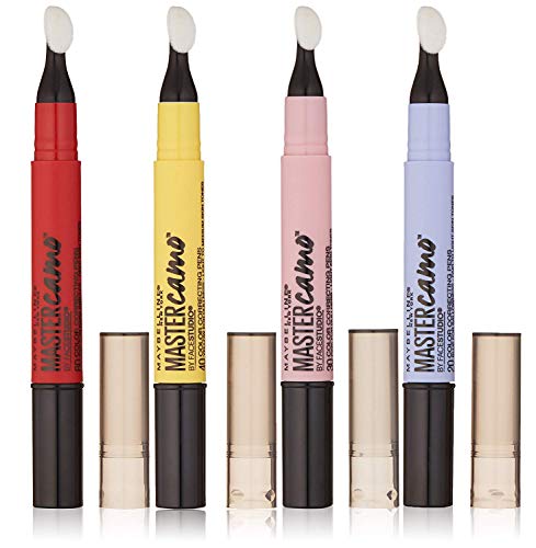 Maybelline Master Camo Color Correcting Pen, 4-Color Set (Red, Yellow, Pink, Blue)