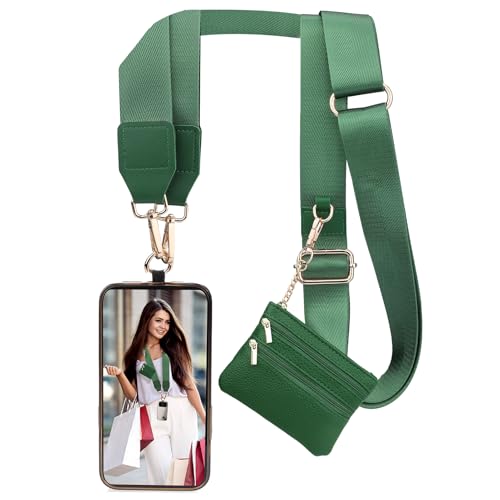 Image of XANGNIER Clip and Go Strap for Phone with Wallet Crossbody, Phone Strap with Zippered Wallet, Adjustable Anti Theft Cellphone Lanyard for Women, Cellphone Chain Accessories,Multicolor 14