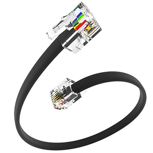 6 Inch Premium Quality Telephone Cable, Rj11 Male To Male 6P4C Phone Line Cord. Made In Usa By Retail&Bulk™ (Black) #TOP6